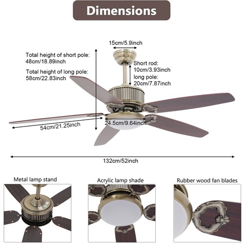 Brown modern smart ceiling fan - modern,